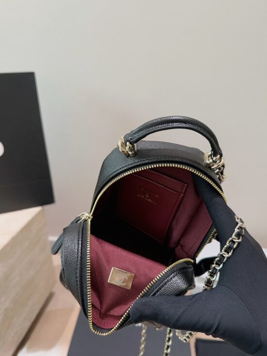 Chanel 24C Classic Mini Backpack Black Caviar with Gold Hardware Crossbody - Picture 7 of 9